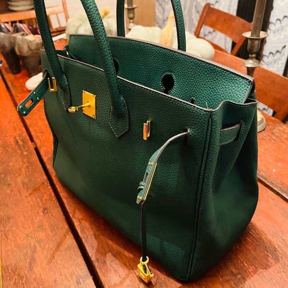 Green Leather Birkin Gold 35 - Picture 1 of 5
